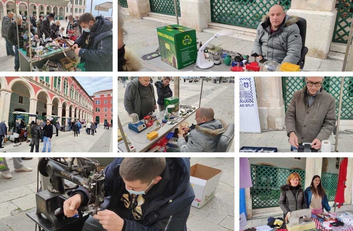 GUŽVA U CENTRU SPLITA Brojni obrtnici prezentirali svoj rad i proizvode, oduševljeni građani zaustavljali se na štandovima: "Kod nas ništa nije crno, radimo i živimo..."
