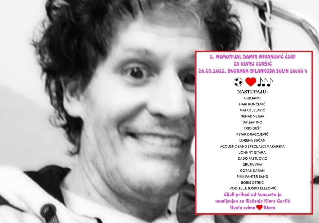 ĆUBI JE I DALJE MEĐU NAMA Organizira se turnir posvećen splitskom velikanu, nastupit će brojne glazbene zvijezde