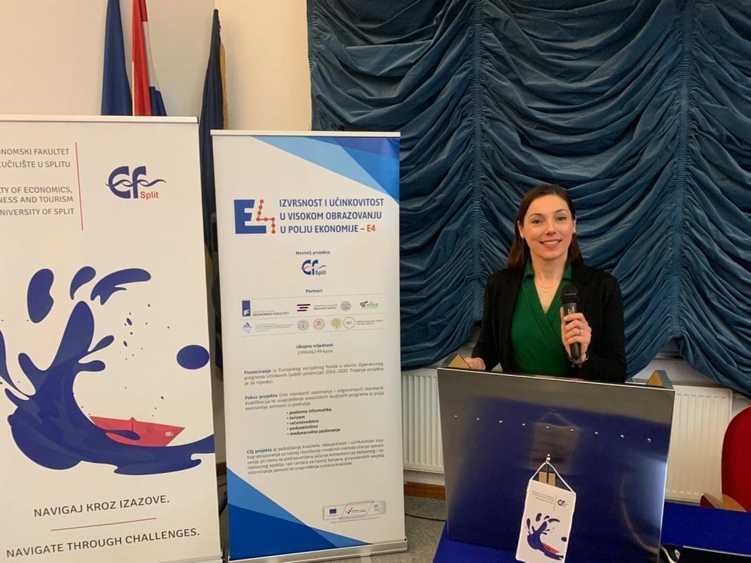 STUDENTI EKONOMIJE SPREMNIJI ZA TRŽIŠTE RADA BUDUĆNOSTI Zaključen je projekt „Izvrsnost i učinkovitost u visokom obrazovanju u polju ekonomije – E4“