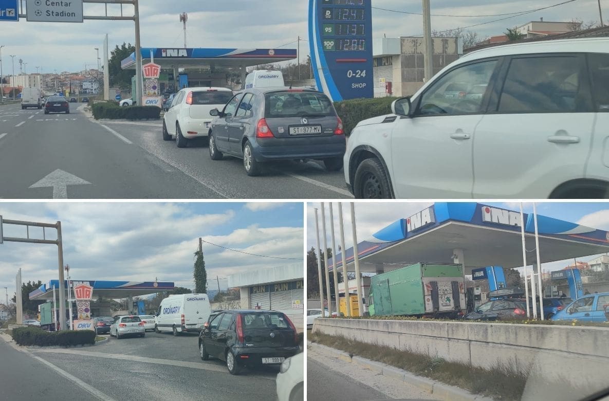 SPLIĆANI POHRLILI PO GORIVO Situacija na benzinskim crpkama u Splitu ni u popodnevnim satima nije ništa bolja