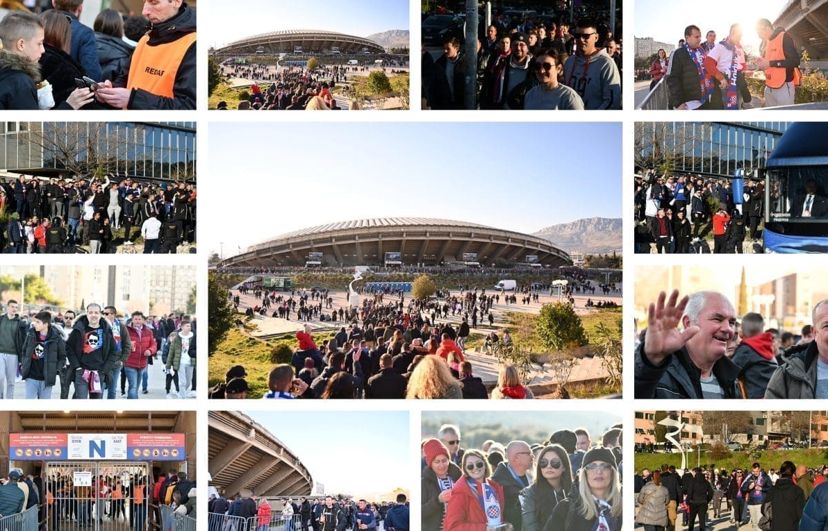 FENOMENALNA ATMOSFERA Golema gužva ispred stadiona na Poljudu, sve više navijača pristiže. Pogledajte ove nevjerojatne prizore