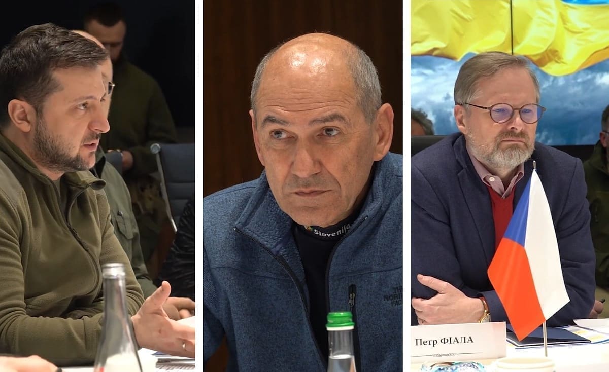 "Stvarno cijenimo ovo": Ovako je izgledao sastanak predsjednika Slovenije, Češke i Poljske sa Zelenskim u napadnutom Kijevu