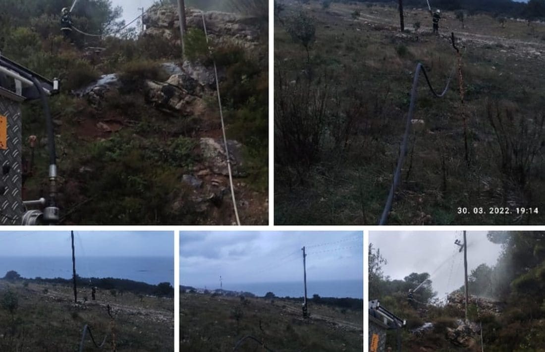 POŽARI NA BRAČU Gorjeli drveni električni stupovi