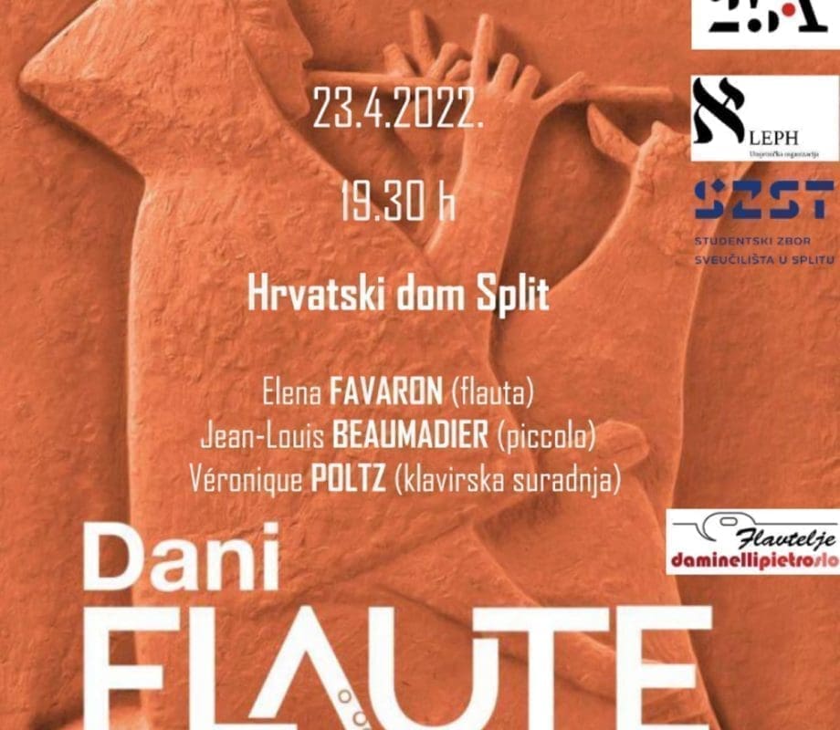 9. DANI FLAUTE Koncert voditelja radionica i koncert polaznika 9. Dana flaute održati će se u sklopu Dana flaute