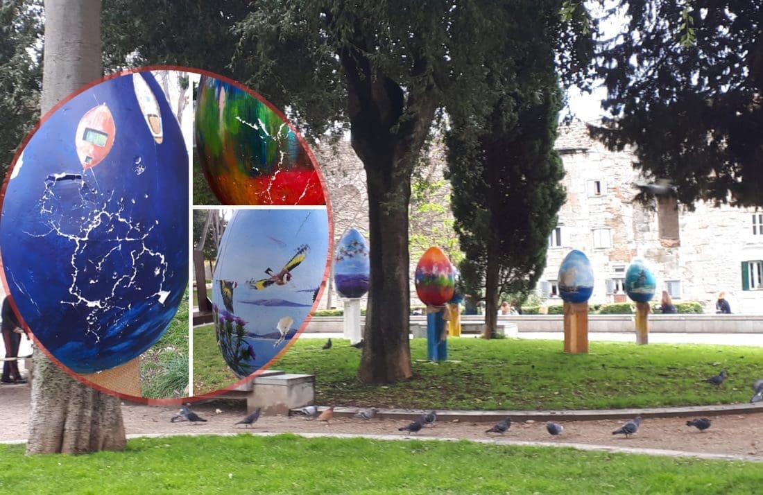 VANDALIZAM U ĐARDINU Uništene pisanice koje su oslikali članovi Braniteljske likovne udruge: "Ne znam je li to zloća ili smeta nekome Uskrs ili što smo mi branitelji"