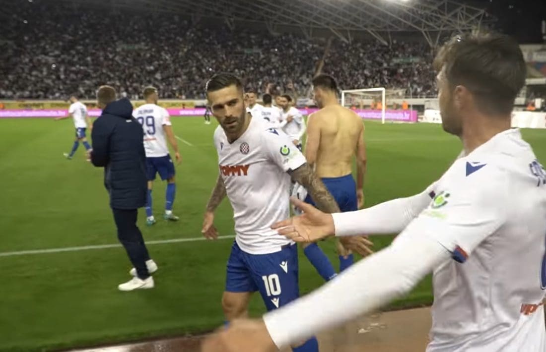 Teško je reći kojeg je igrača sinoć euforija više "odnijela", no Hajdukov stranac oduševio je navijače