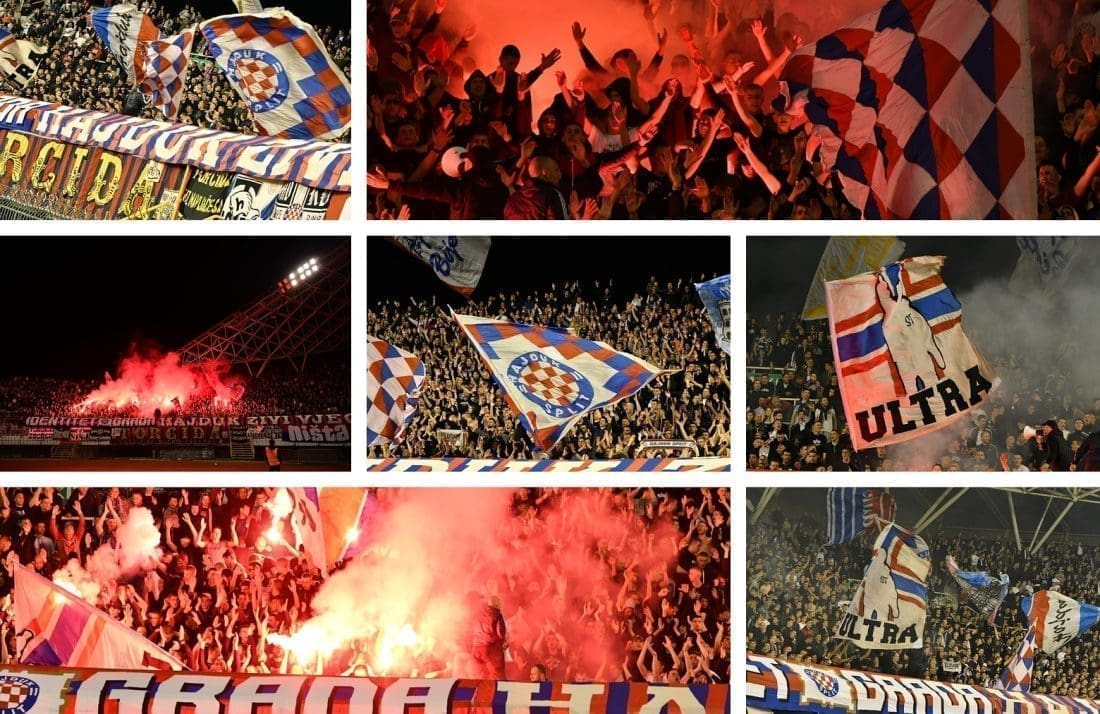 ZDUŠNO SE BODRI 'BIJELE'' Odlična atmosfera na tribinama, uslijedila je bakljada. Donosimo vam sve detalje s Poljuda...