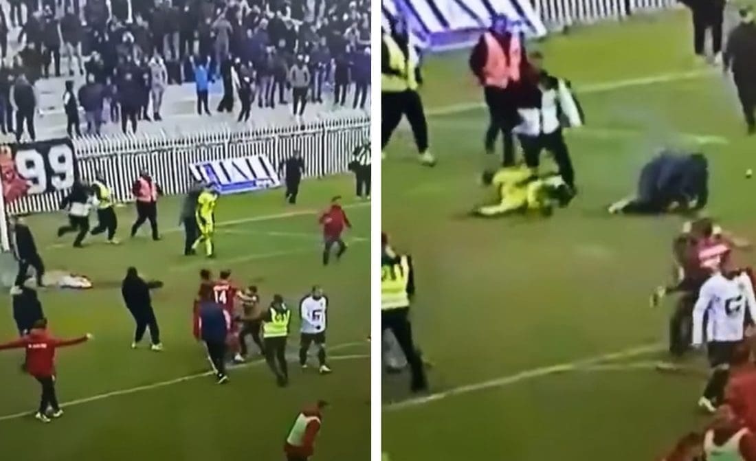 UŽASNE SCENE Navijači prekinuli utakmicu, golman nakon udarca završio u bolnici