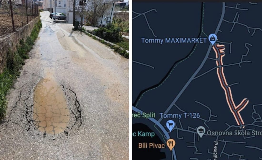 Mještani Strožanca negoduju zbog stanja Mosorske ulice: "Rupe preko 20 cm, imamo izvor nasred ulice". Iz Općine kažu: "Sve je zbog poremećaja na tržištu"