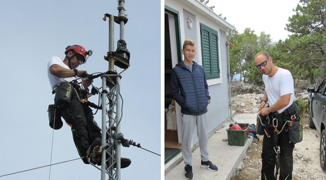 "Oštećenje zbog udara vjetra bilo je veliko": Ovako je izgledao popravak antenskog stupa na najvišem vrhu Brača