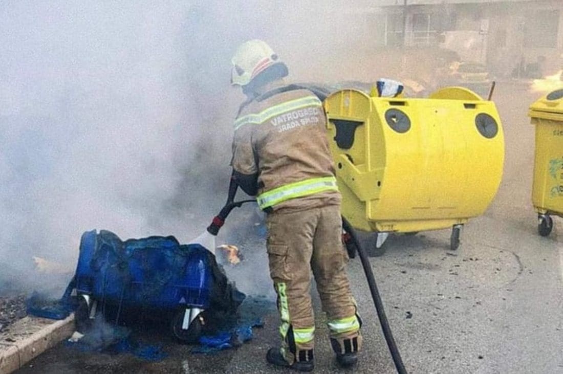 NOĆNE PALJEVINE U Splitu noćas na istom mjestu, u samo sat razlike, gorjeli kontejneri