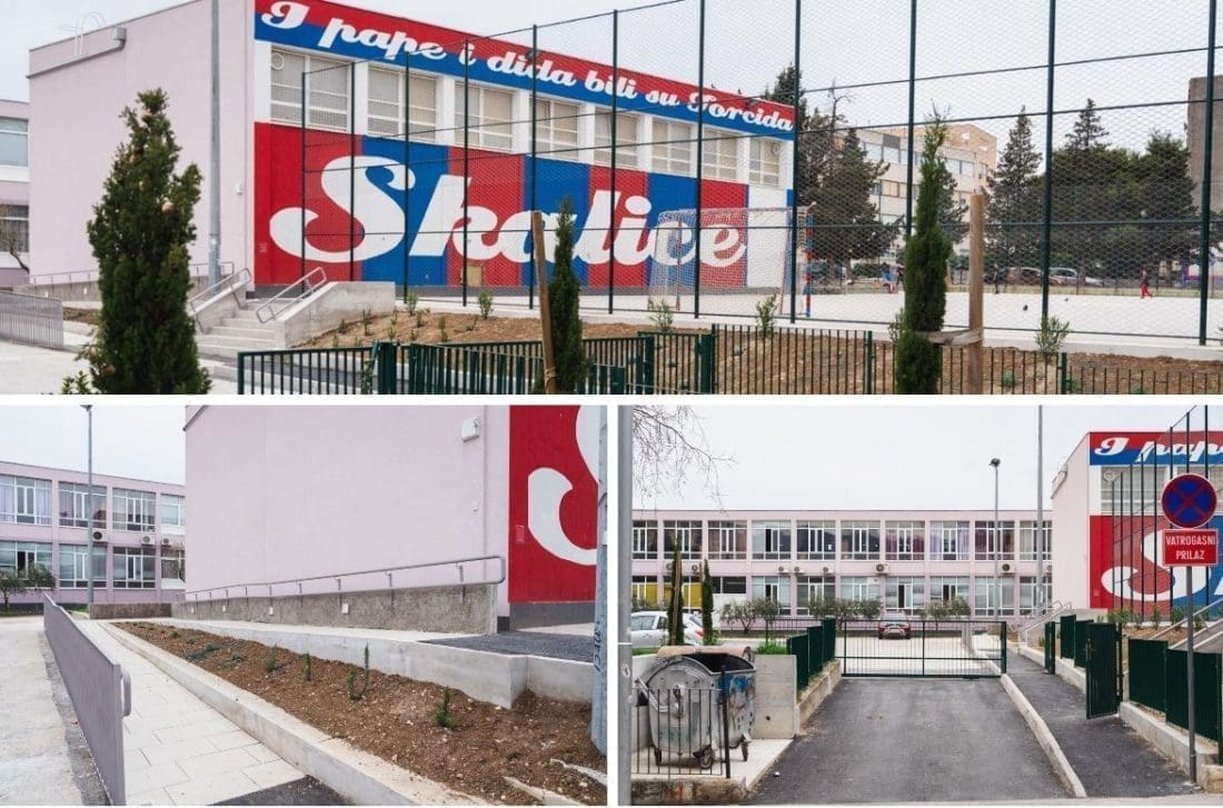 OŠ SKALICE U 'NOVOM RUHU' Uređen okoliš sjeverne strane škole, napravljena pristupna rampa za osobe s invaliditetom s LED rasvjetom