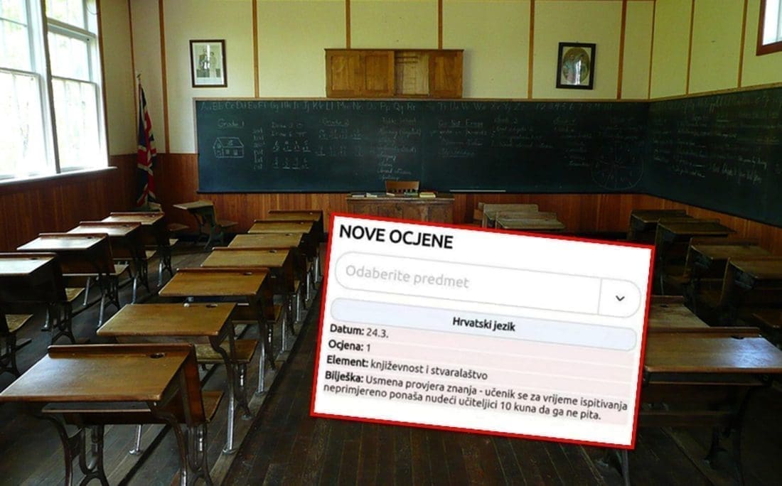 NEVJEROJATNA SCENA U DALMATINSKOJ ŠKOLI Tijekom usmene provjere učiteljici nudio novac. Bilješka u e-dnevniku sve nasmijala...