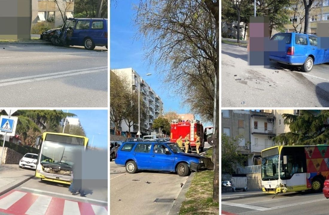 U Velebitskoj ulici u Splitu sudarili su se 'Prometov' autobus i automobil