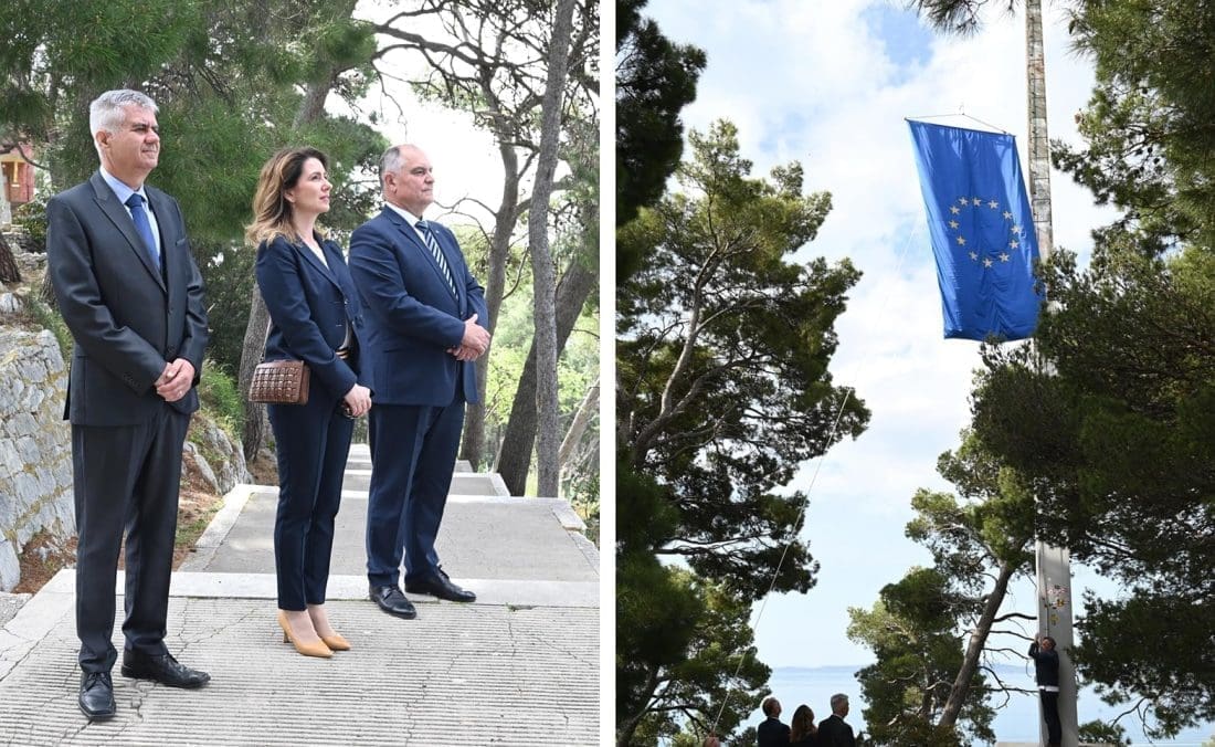 ZASTAVA EUROPSKE UNIJE PODIGNUTA NA MARJANU Boban: "Mi na ovim prostorima smo još 90-ih godina osjetili zlo i osjetili potrebu slaviti pobjedu i civiliziranu Europu"