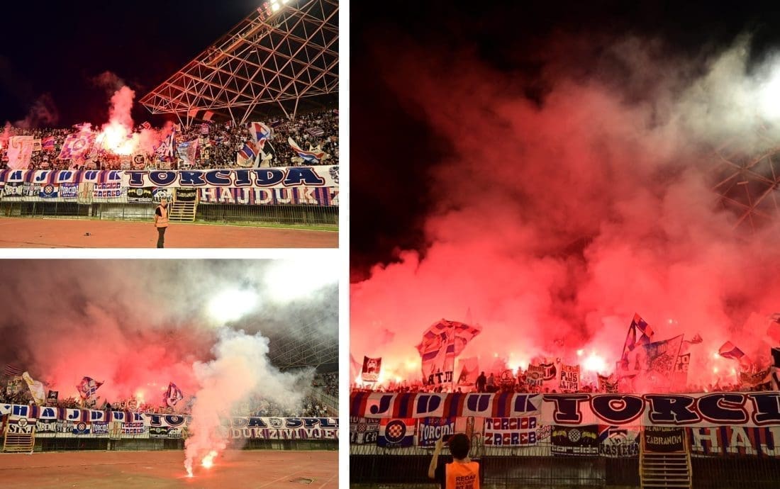 IMPRESIVNI PRIZORI NA STADIONU Poljud 'grmi', sve se trese od navijanja. Uslijedila je i bakljada...
