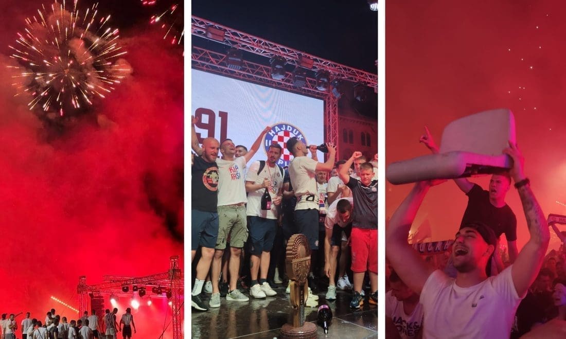 SPEKTAKL! Slavlje na Rivi se nastavlja do jutra, vatromet je odjekivao Splitom. Pogledajte kako igrači nazdravljaju s navijačima...