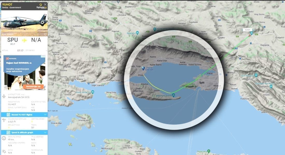 ŠTO JE RADILA U SPLITU? "Snimljena" letjelica srpske Vlade, stigla ravno iz Beograda