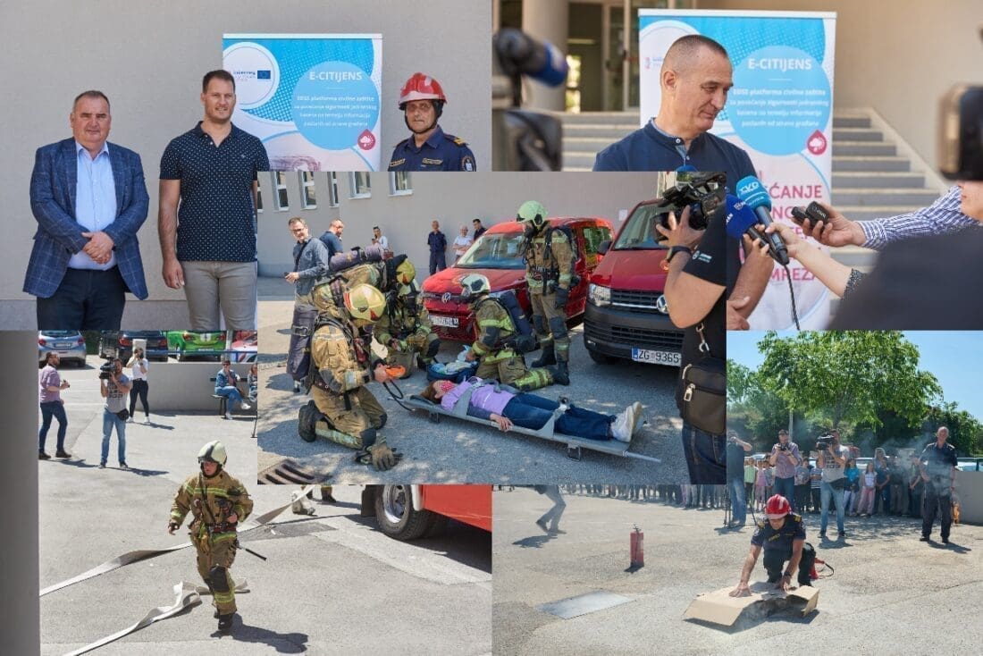 PROJEKT E-CITIJENS: Uspješno provedena vatrogasna vježba u OŠ Kamen-Šine