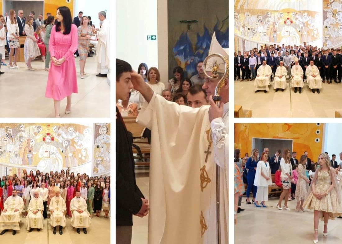 PRVI PUT KAO NADBISKUP Mons. Dražen Kutleša podijelio sakrament Potvrde prvi put u Solinu