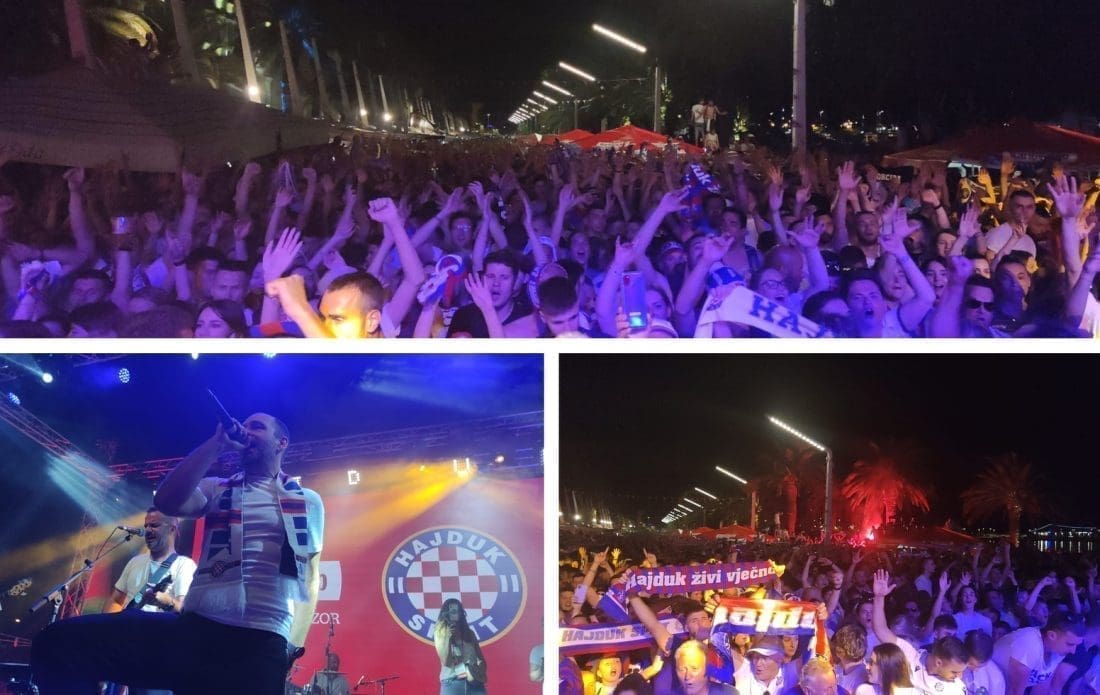 SLAVLJE ZA POVIJEST Show na Rivi, navijači slave i pjevaju iz svega glasa. Split je na nogama!