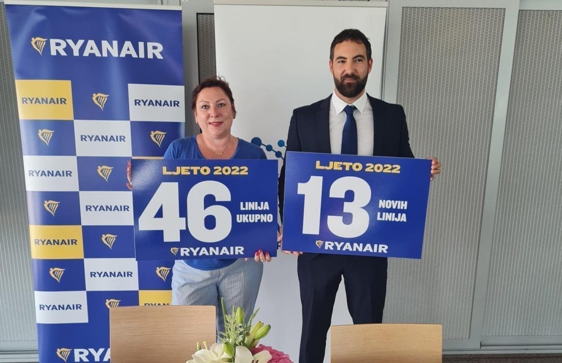 VIŠE LETOVA NEGO PRIJE KORONA Ryanair iz Zadra uvodi šest novih linija