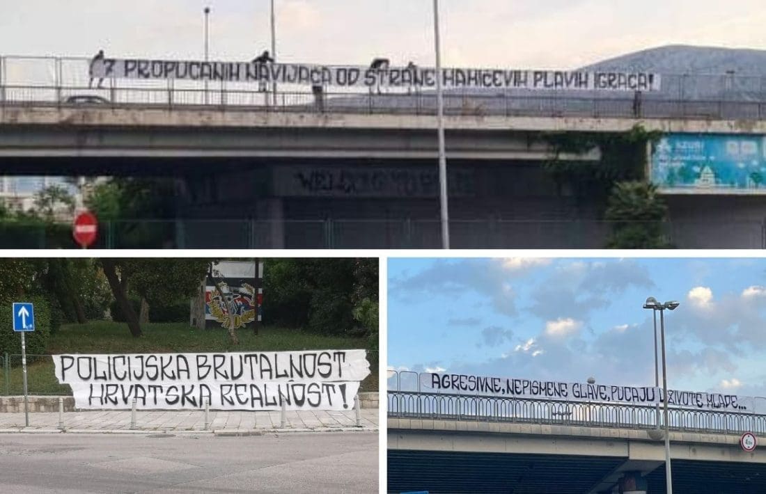 PRIZOR IZNENADIO SPLIĆANE Na nekoliko splitskih lokacija osvanuli transparenti: "7 propucanih navijača..."