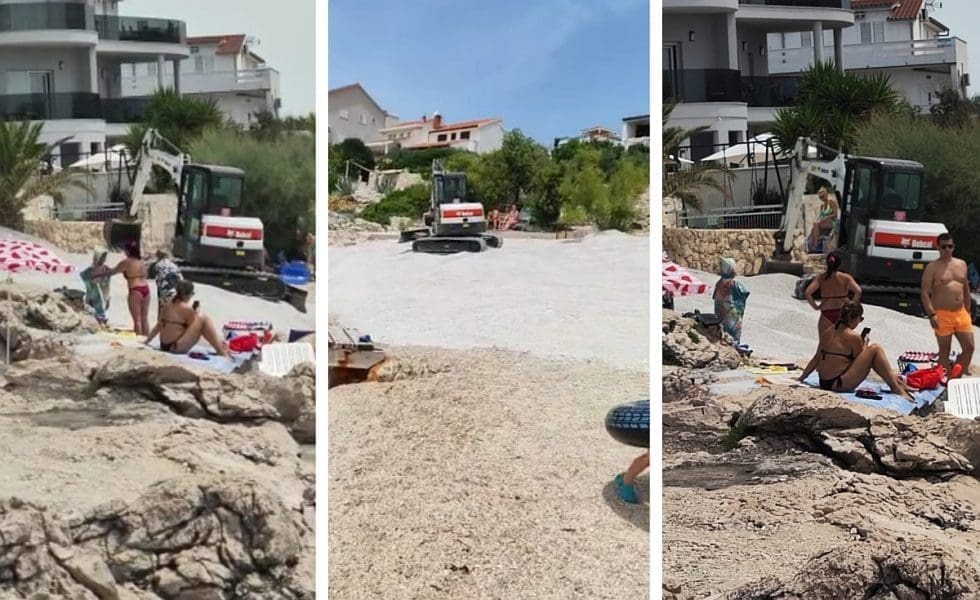 TURIZAM NA HRVATSKI NAČIN Usred dana bagerom usred plaže: "Sve se prašilo, turisti su uzimali mobitele i snimali u nevjerici"