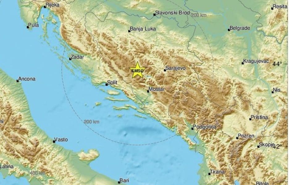 Dva potresa u nekoliko sati: Prvo se zatresla BiH, potom Jadran