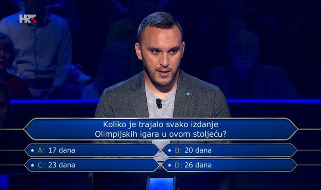 Splićanin u Milijunašu otvorio pitanje za 125.000 kuna. Znate li točan odgovor?