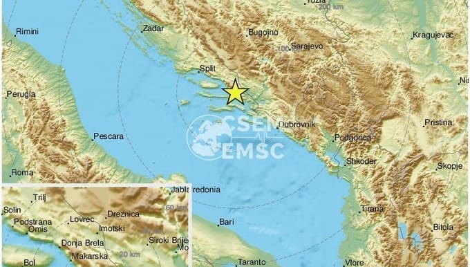 TRESE SE DALMACIJA Potres kod Makarske, osjetio se i na Hvaru
