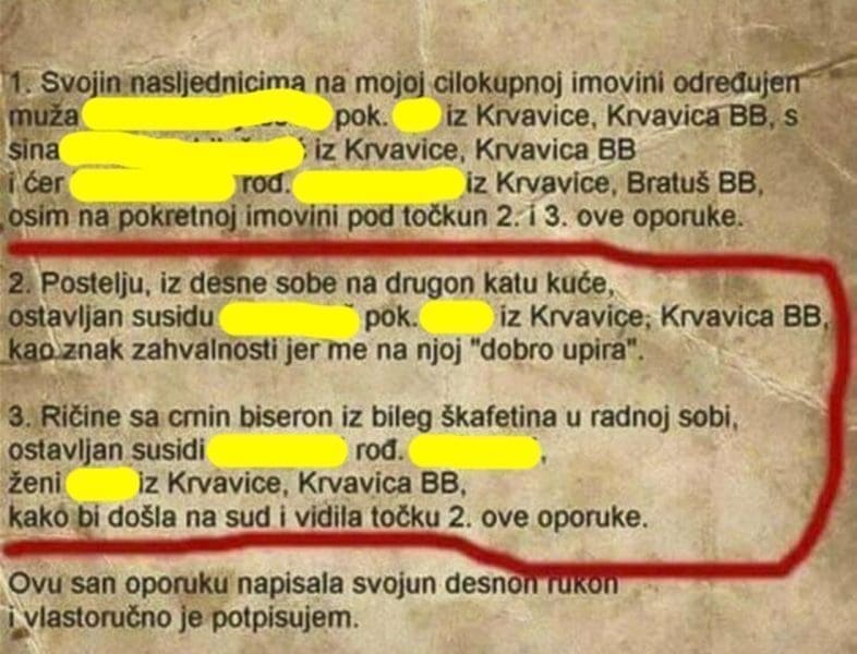 OPORUKA KOJA JE NASMIJALA TISUĆE "Postelju ostavljam susidu je me na njoj 'dobro upira', a ričine njegovoj ženi"