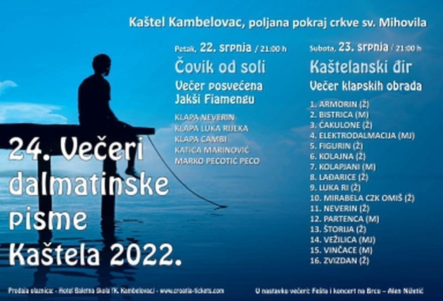 Ovogodišnje Večeri dalmatinske pisme u Kaštelima u znaku Jakše Fiamenga i klapskih obrada