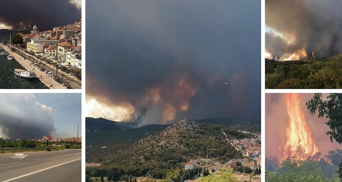 KATAKLIZMIČKE SCENE KOD ZATONA Požar se strelovito širi prema Zatonu, ali i Skradinu: "Izgorjelo je nekoliko nenaseljenih objekata. Očekujemo tramontanu do 17 sati u pojačanju"