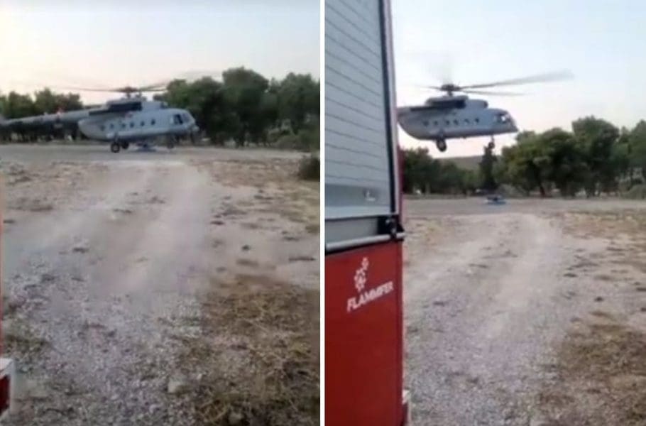 Helikopter za prijenos spremnika za vodu pomagao u gašenju požara na Braču, donosimo video