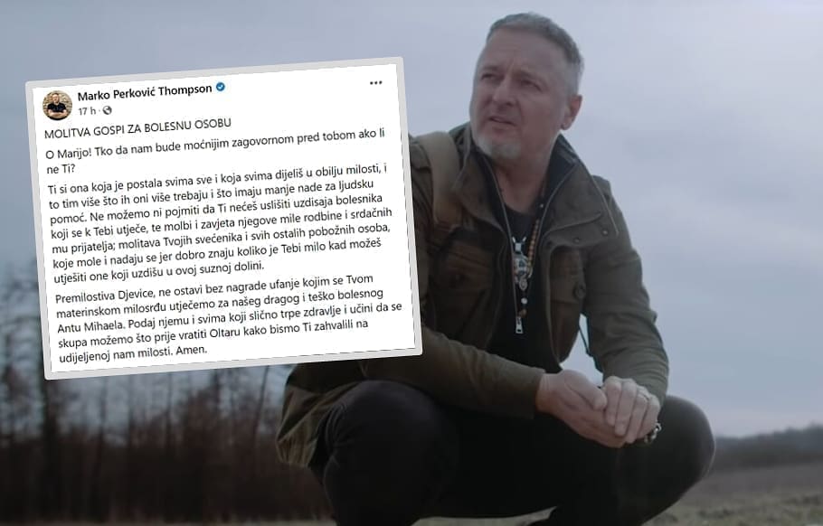 TEŠKI DANI PUNI NEIZVJESNOSTI Thompson objavio molitvu za svoga sina: "Ne možemo ni pojmiti da Ti nećeš uslišiti uzdisaja bolesnika"