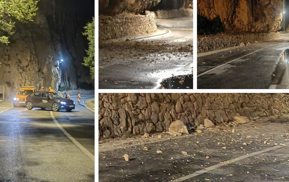 KAOS NA VRLO PROMETNOJ DALMATINSKOJ CESTI Veliki odron 'paralizirao' promet, cesta do daljnjega zatvorena!