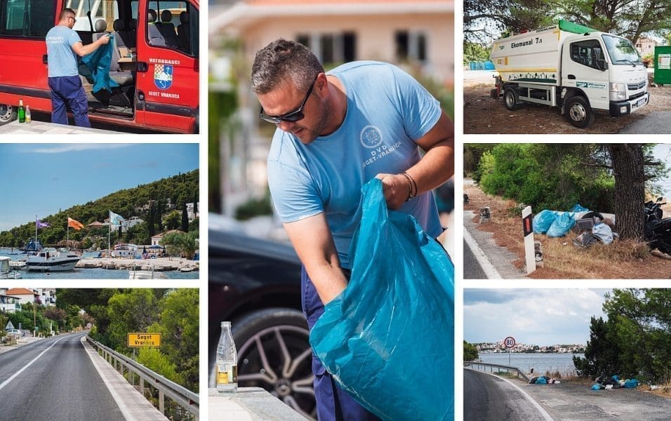EKO VATROGASCI U Seget Vranjici vatrogasci čiste kante sa škovacama na plaži. Zapovjednik DVD-a je ponosan na doprinos zajednici i tvrdi - smeća na ulicama nema!