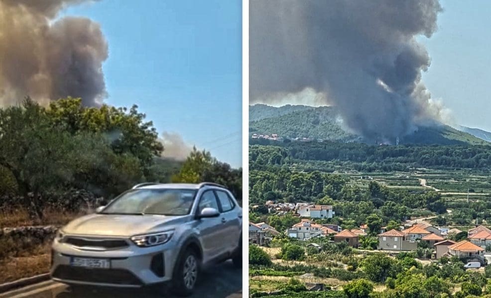 VATRENA STIHIJA KOD VRBANJA SE SMANJILA Zapovjednik: "Nažalost, imamo tragičnu situaciju. Čovjek je išao spasiti svoj bager i izgorio je u njemu"