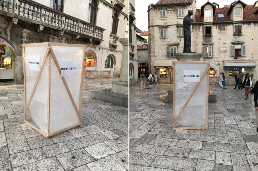 Misteriozna instalacija postavljena na Voćnom trgu: "Vrlo čudno, kome je ovo palo na pamet?"
