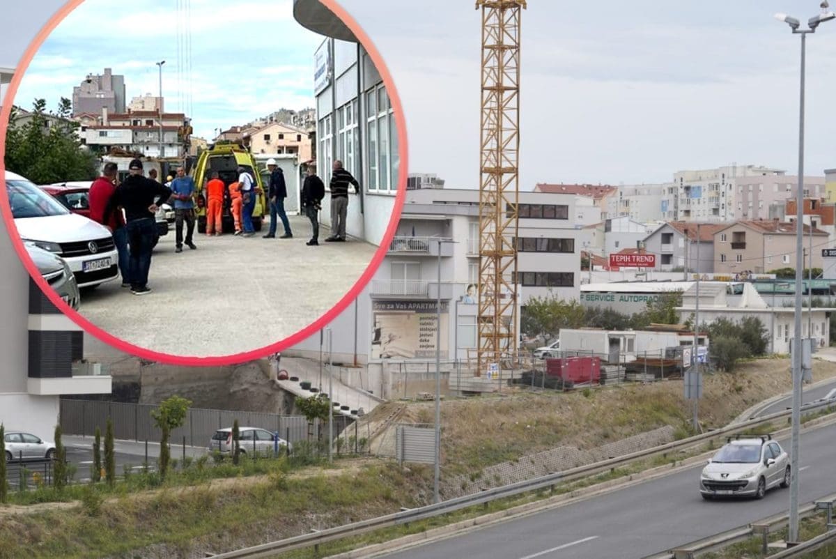Ovo je gradilište na Mejašima na kojem je jutros pao teret s dizalice i ozlijedio radnika