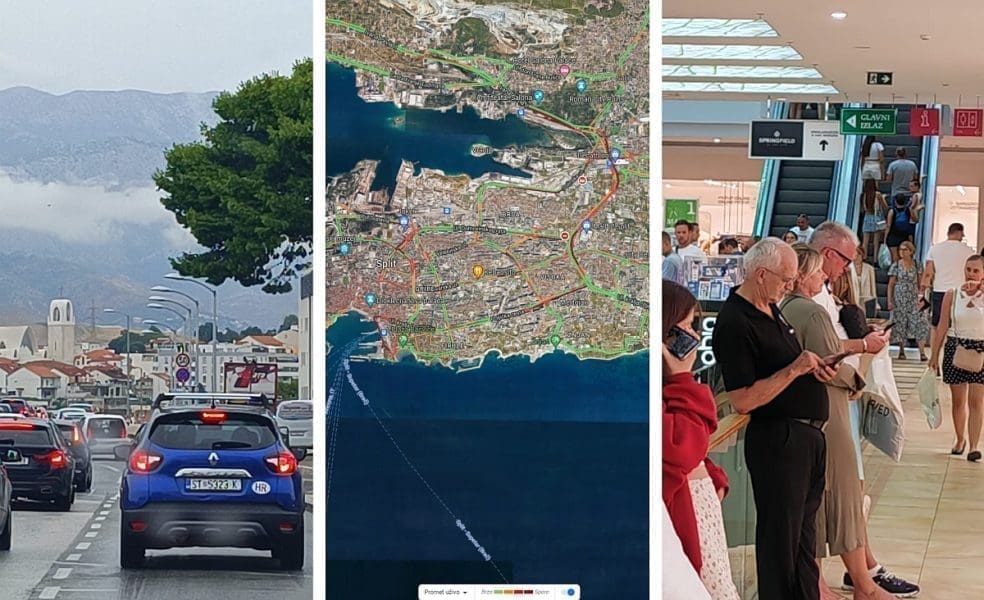 POLA GRADA "U CRVENO" Zbog malo kiše, navala na centre: "Ako ne morate, ne vozite ovim dijelovima Splita"