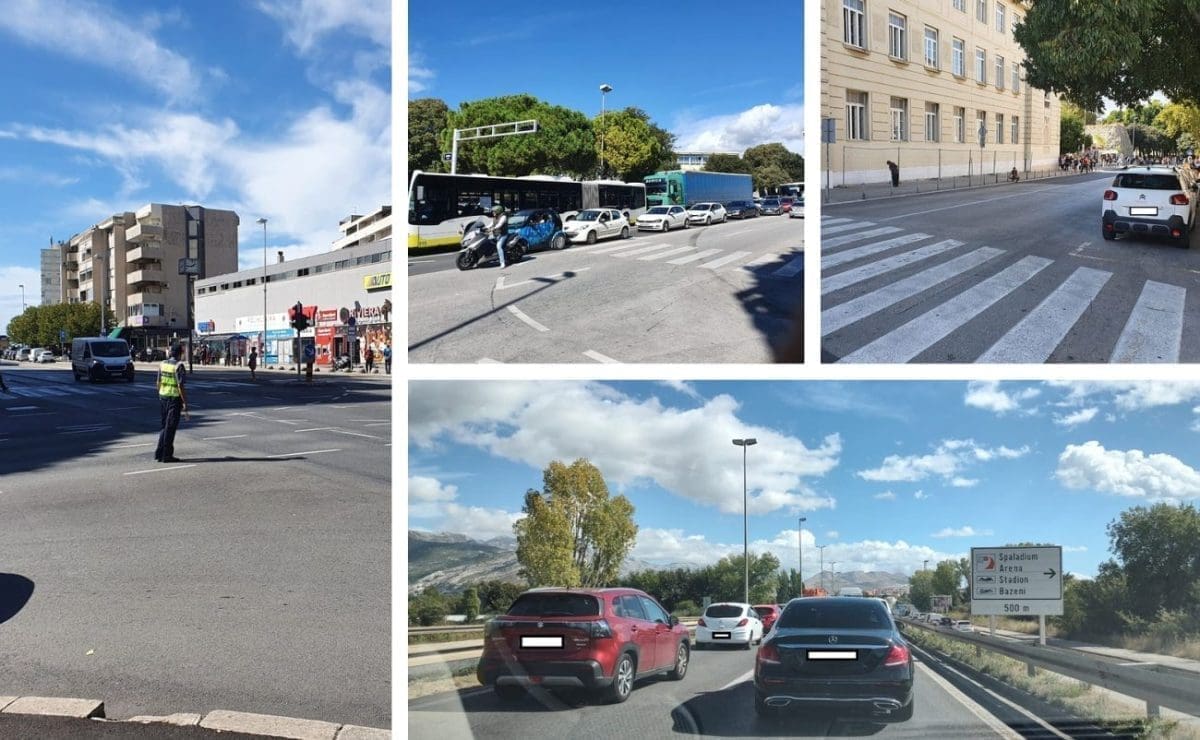 PROMETNI KAOS U SPLITU Zatvorene prometnice, policija regulira promet. Vozači se mole za dodatni oprez: Donosimo vam prizore s ulica, sudionici "Cro Racea" 'proletjeli' gradom!