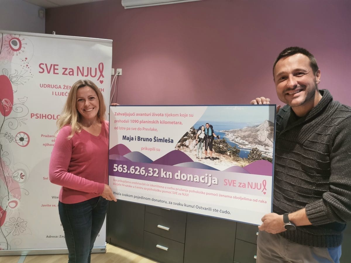 Udruzi SVE za NJU svečano uručeno više od pola milijuna kuna za psihološku podršku oboljelima