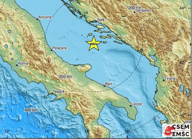 Potres 92 kilometra od Splita