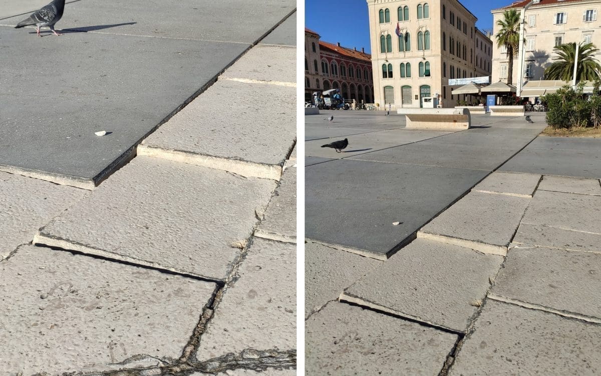 OPASNOST VREBA U SAMOM CENTRU SPLITA Na ovom dijelu Rive možete se vrlo lako ozlijediti. Splićanin poziva službe da napokon reagiraju: "Prolaznik može pasti i 'razbiti' se..."