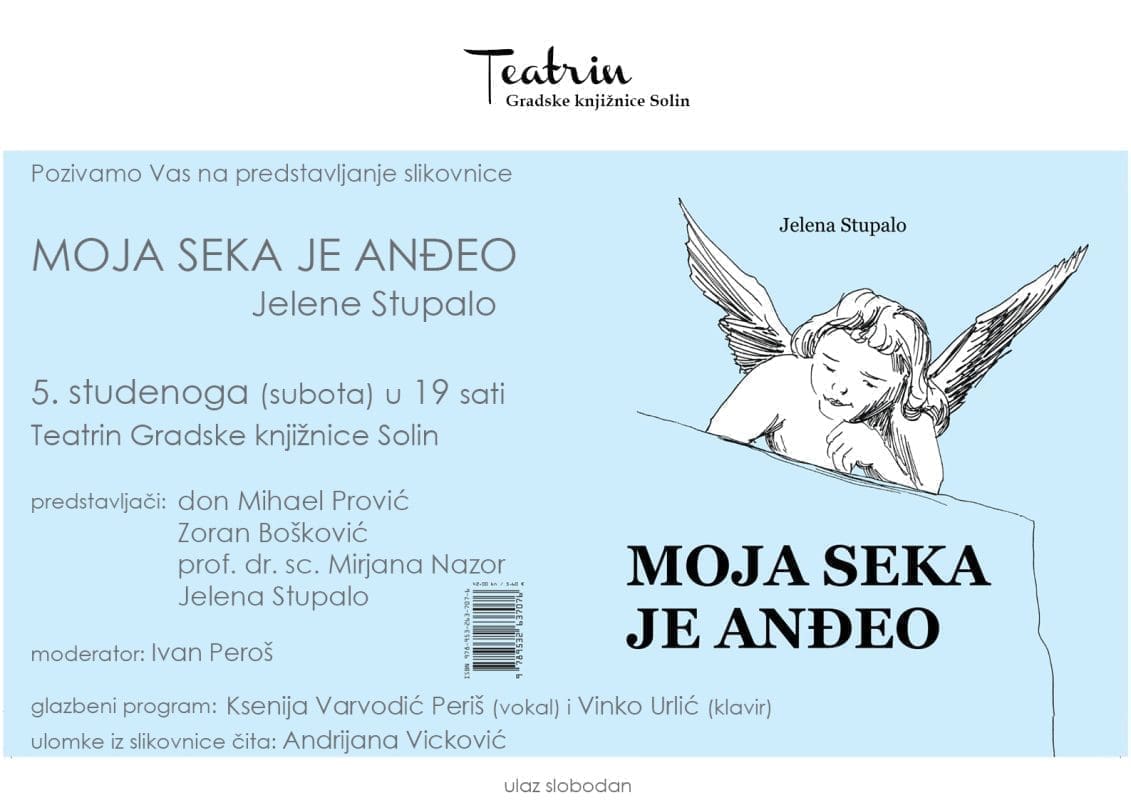 Predstavljanje slikovnice "Moja seka je anđeo" Jelene Stupalo