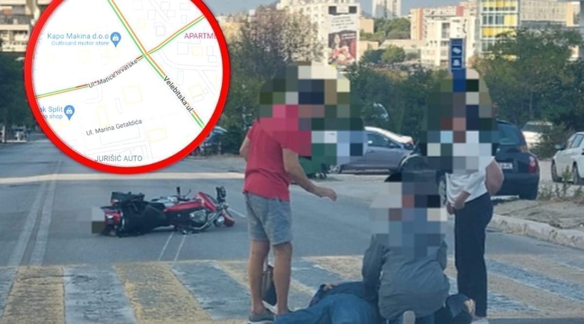 PROMETNA NESREĆA U SPLITU Čovjek 'proklizao' motociklom, Splićanin mu prišao u pomoć: "Povraćao je, zvali smo djelatnike HMP i policije"