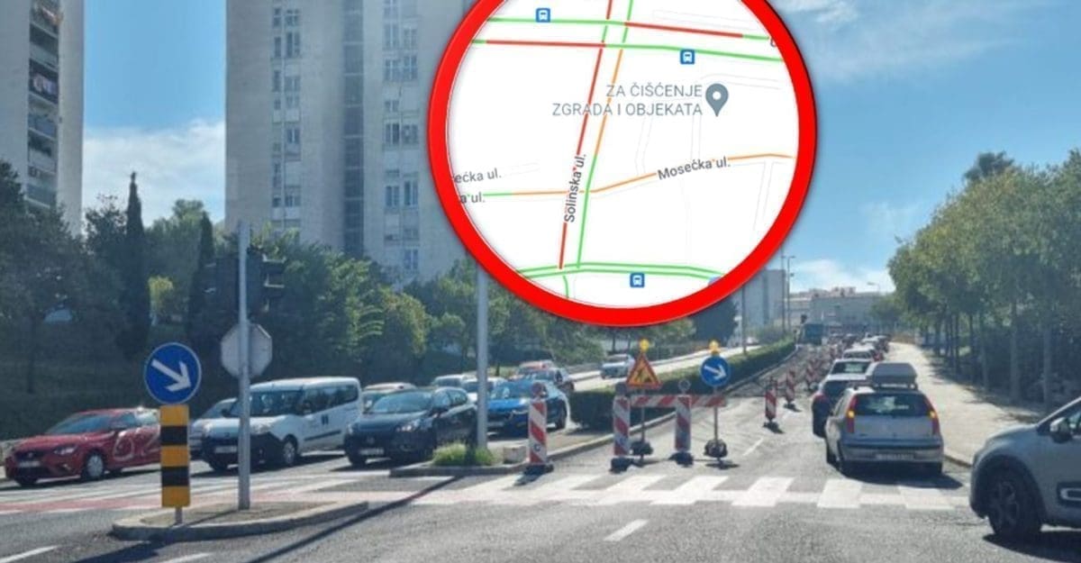 OGROMNE GUŽVE U SOLINSKOJ Kolona je gotovo cijeli dan: Obavljaju se radovi, prometuje se uz signalizaciju