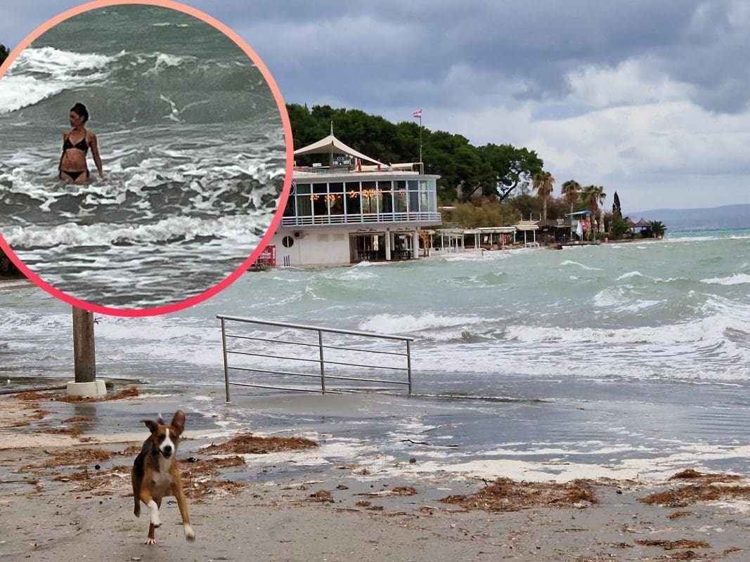 More "pojelo" Bače i približilo se Žbircu. Piciginaša nema, ali jedna žena usudila se kupati u višemetarskim valovima